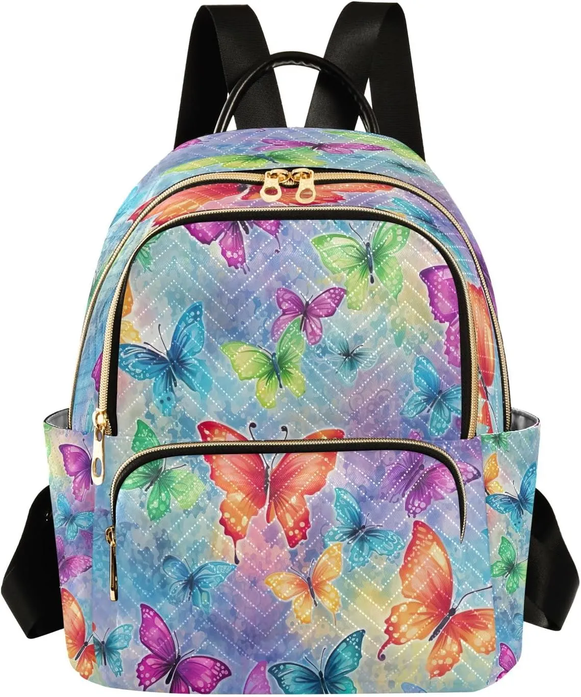 Joisal Butterfly Watercolor Painting Little Backpack for Women Anti Theft Laptop Backpack for Men Medium Travel Backpack Airplane