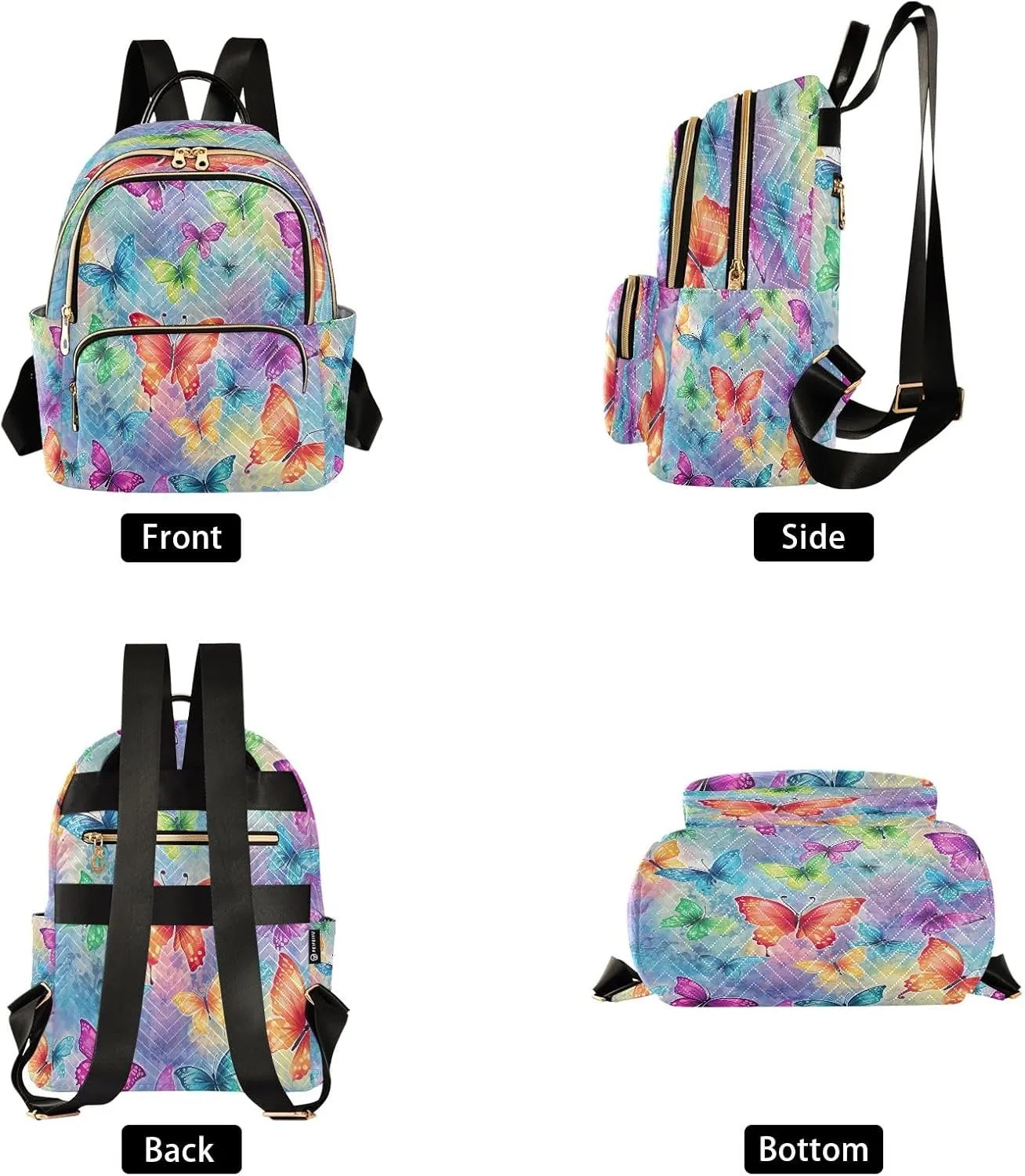 Joisal Butterfly Watercolor Painting Little Backpack for Women Anti Theft Laptop Backpack for Men Medium Travel Backpack Airplane