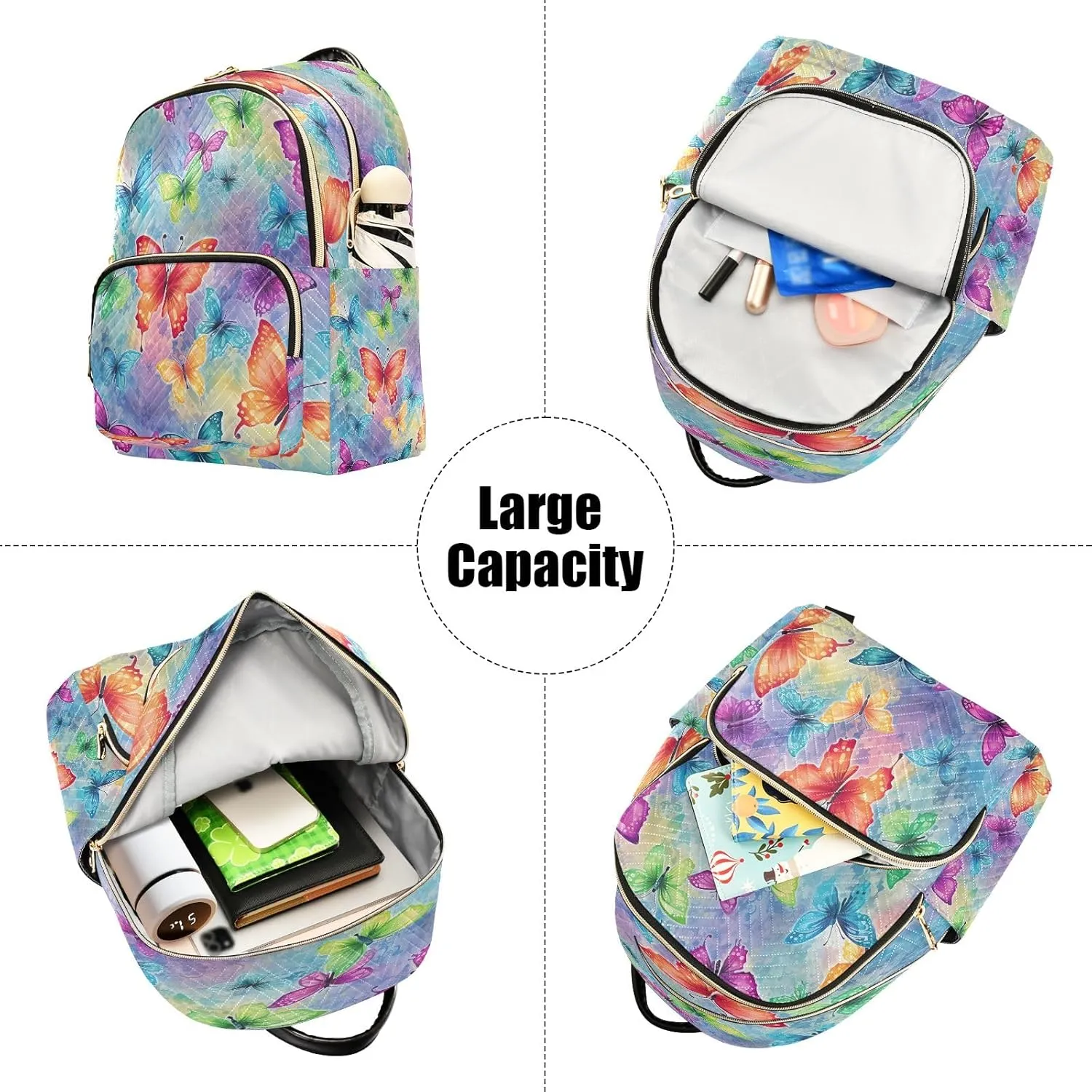 Joisal Butterfly Watercolor Painting Little Backpack for Women Anti Theft Laptop Backpack for Men Medium Travel Backpack Airplane