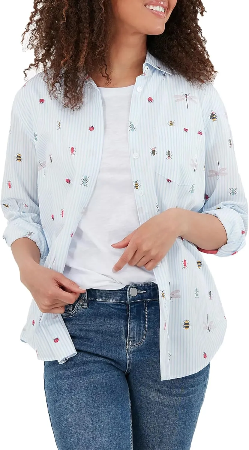 Joules Women's Amilla Drop Shoulder Button Down Shirt