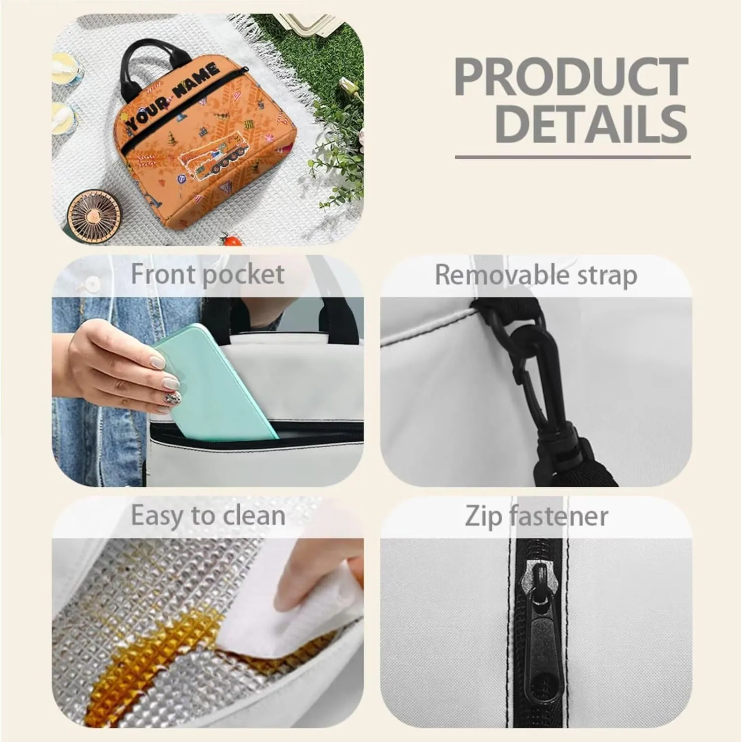 JoyLamoria Kids Custom Backpack 3pcs Orange Excavator Pattern Lunch Bag Pencil Case Boys Casual Fashion Adjustable Shoulder Strap School Bags Outdoor