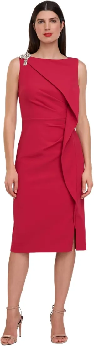 JS Collections Women's Fern Cascade Crepe Cocktail