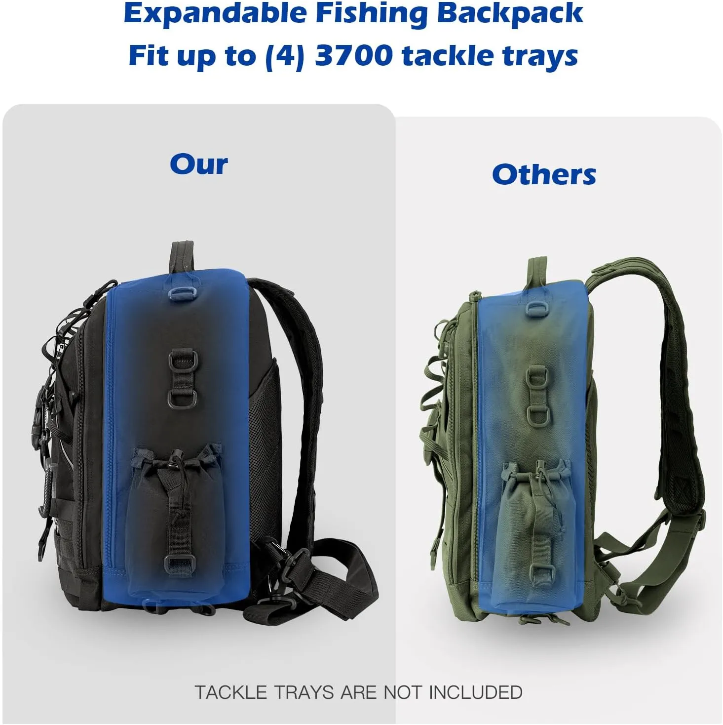 Jueachy Fishing Tackle Backpack: Water-Resistant Fishing Backpack with Rod Holder Fishing Shoulder Storage Bags