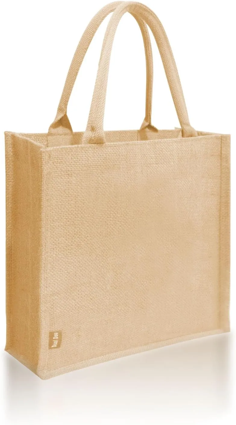 Jute Burlap 3 Bottle Wine Gift Tote Bags with Soft Cotton Handles Reusable for Wedding, Parties,Birthdays