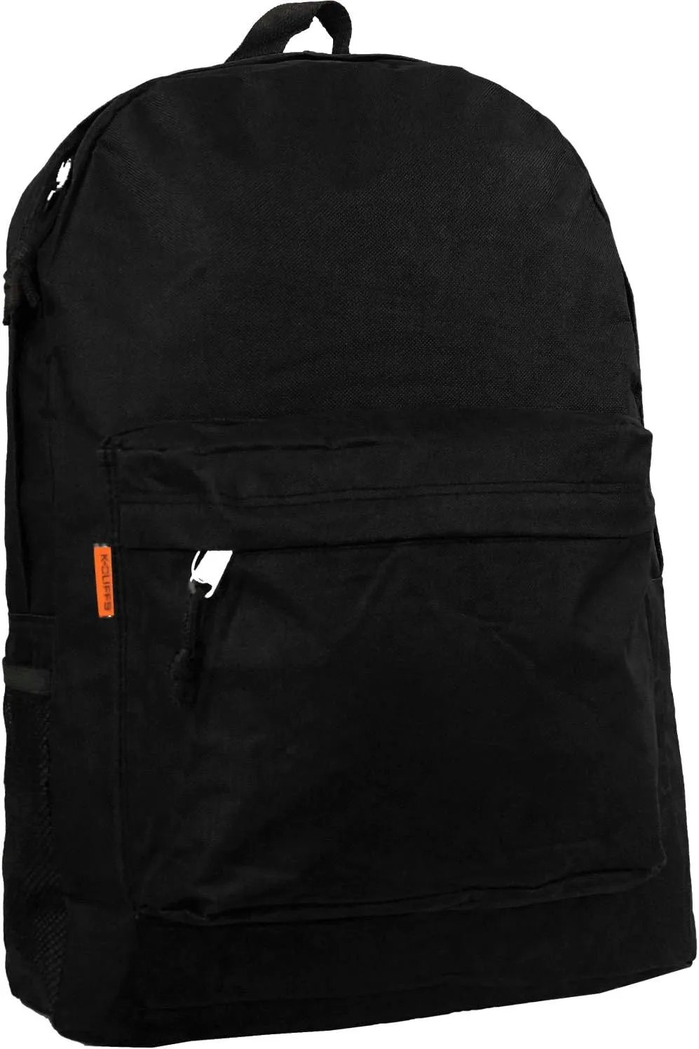 K-Cliffs Wholesale Classic Backpack 18 inch Basic Bookbag Padded Back Bulk Case Lot of 30pcs Simple Schoolbag Black