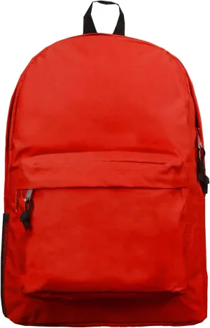K-Cliffs Wholesale Classic Backpack 18 inch Basic Bookbag Padded Back Bulk Case Lot of 30pcs Simple Schoolbag Red