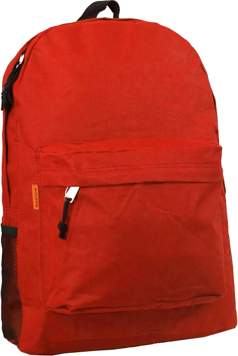 K-Cliffs Wholesale Classic Backpack 18 inch Basic Bookbag Padded Back Bulk Case Lot of 30pcs Simple Schoolbag Red