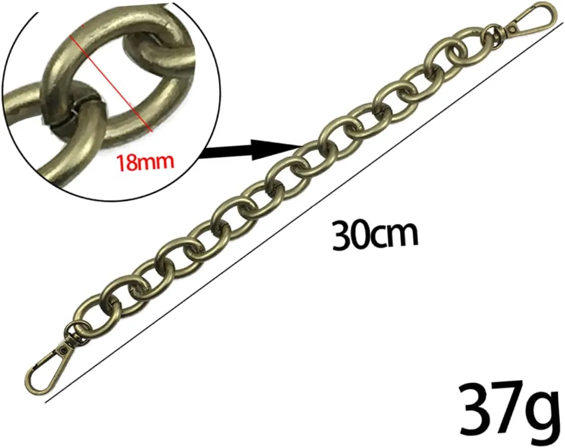 KAILIKETIY 2pcs Replacement Iron Chain Bag Strap Accessories for Handbag Luggage Durable Antique Bronze Handle for DIY Craft Projects