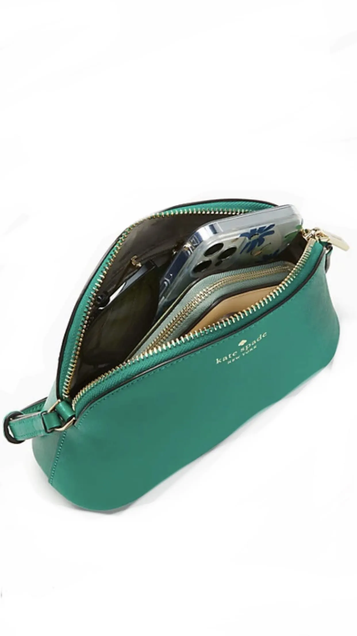Kate Spade Kali Leather Dome Crossbody Bag (Wintergreen)
