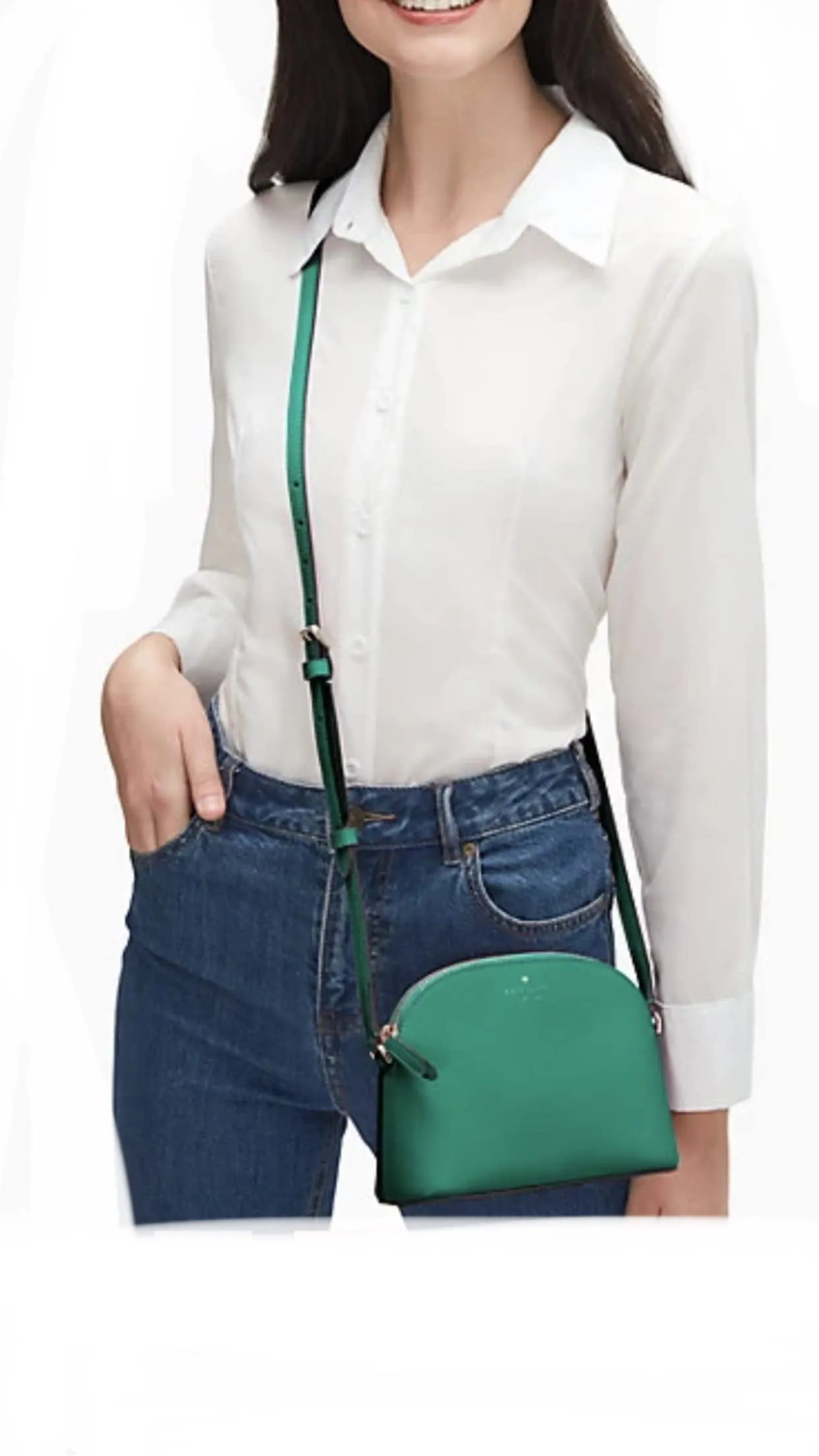 Kate Spade Kali Leather Dome Crossbody Bag (Wintergreen)