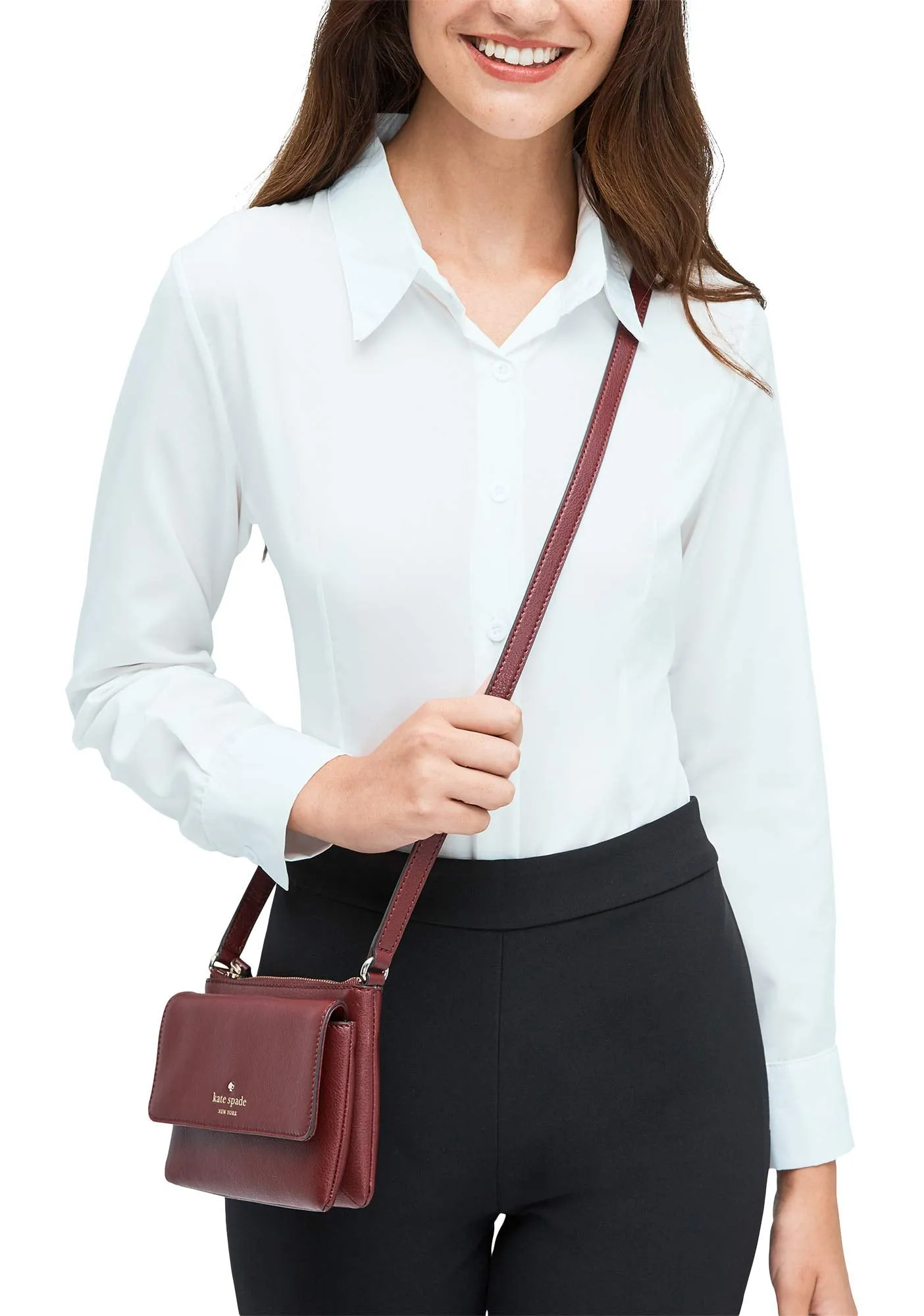 Kate Spade New York Greene Street Karlee Leather Crossbody (CHERRYWOOD)