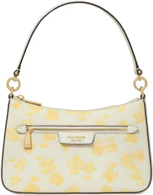 kate spade new york Hudson Spring Pansies Embossed Pebbled Leather Convertible Crossbody, Yuzu Jam Multi