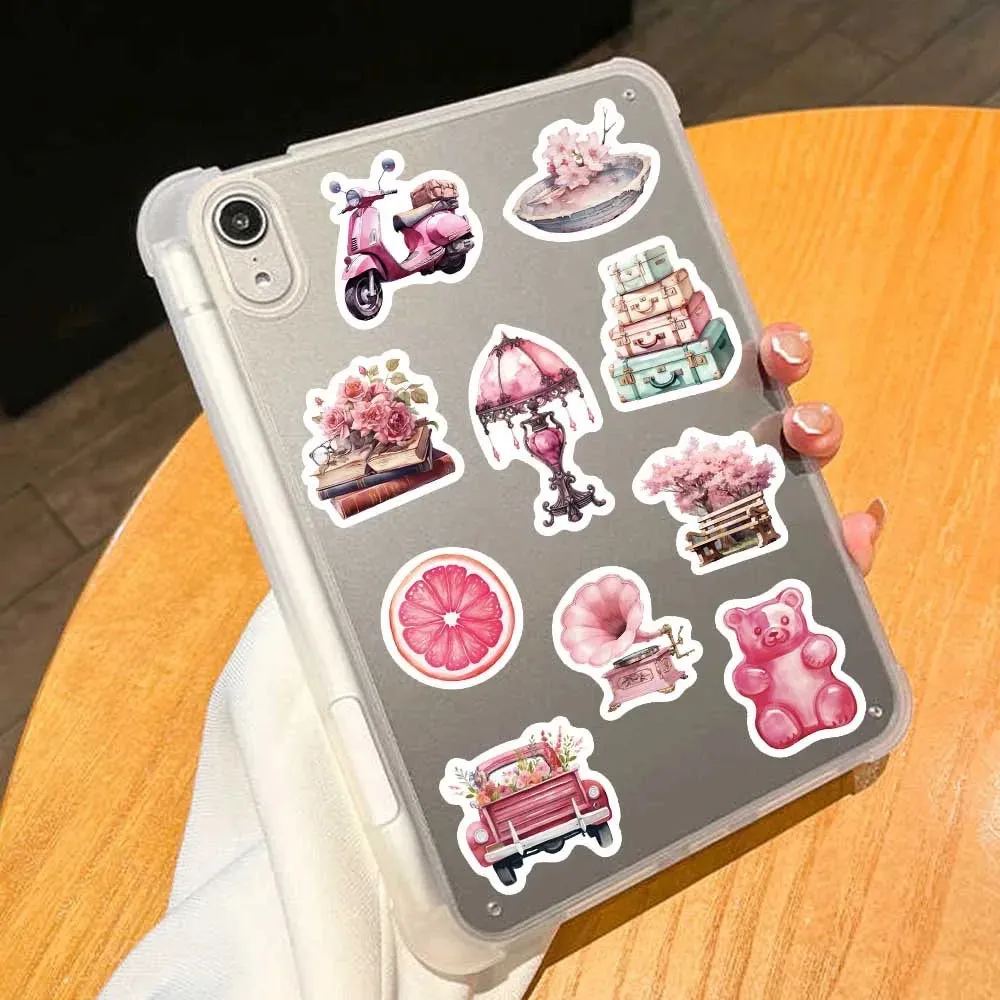 Kawaii Vintage Pink Sticker Set 🌸✨ | 10/50PCS Fun Graffiti Decals for Diaries, Laptops & More! 🦄💕