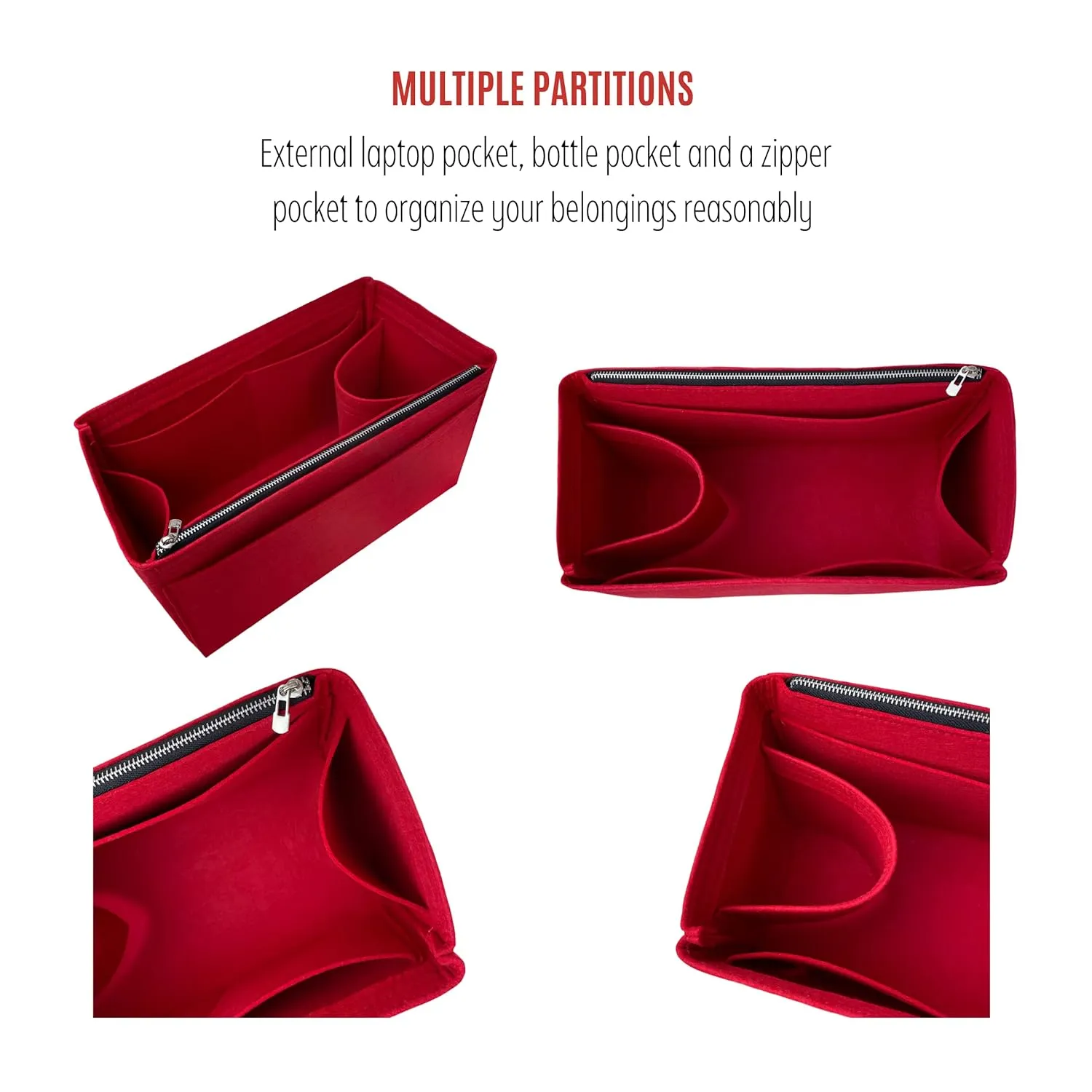 Keepall Bag Organizer for Lv Keepall 50 Insert Keepall 45 Organizer Base Shaper Handmade 3mm Premium Wool Felt Snug Sturdy (Keepall 55, Scarlet)