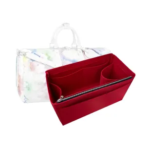 Keepall Bag Organizer for Lv Keepall 50 Insert Keepall 45 Organizer Base Shaper Handmade 3mm Premium Wool Felt Snug Sturdy (Keepall 55, Scarlet)