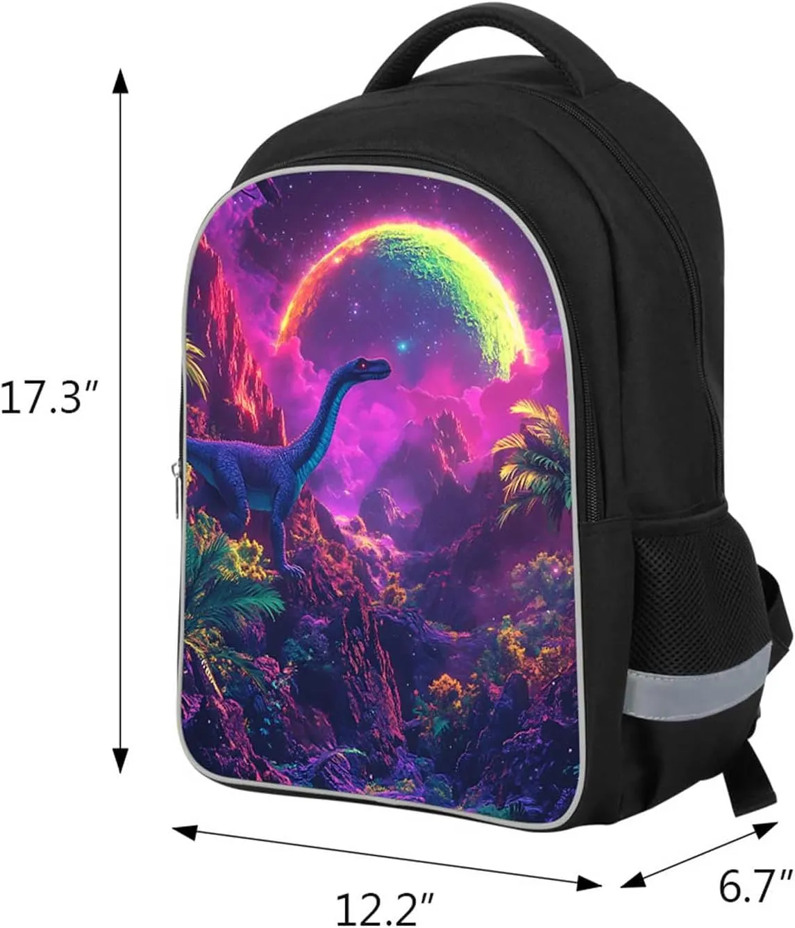 Kids Backpack for Boys and Girls, Large-Capacity Dinosaur School Bag, Adjustable Straps Polyester Bookbag, Perfect for School, Travel, and Outdoor Activities