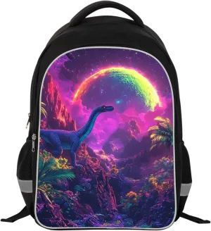 Kids Backpack for Boys and Girls, Large-Capacity Dinosaur School Bag, Adjustable Straps Polyester Bookbag, Perfect for School, Travel, and Outdoor Activities