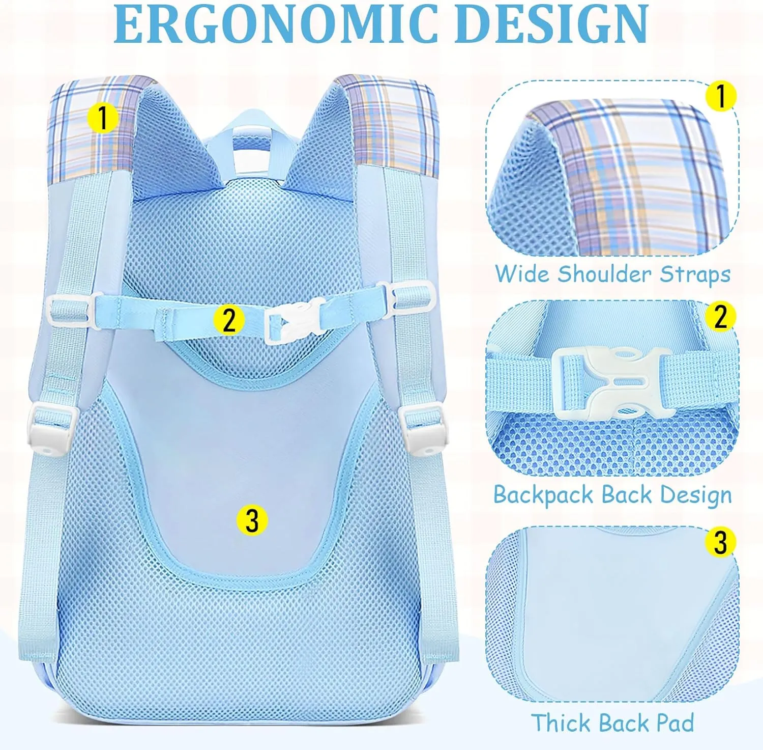 Kids Backpacks for Girls - Cute Girls Backpack for Elementary, Middle and High School Students - 18" Large Capacity School Bookbag with Multiple Pockets