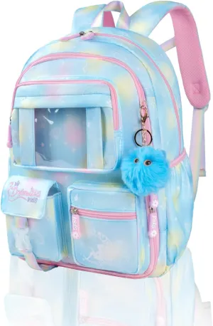 Kids Backpacks For Girls - Multiple Pockets Backpack - Kawaii Bookbag For Primary Elementary High School