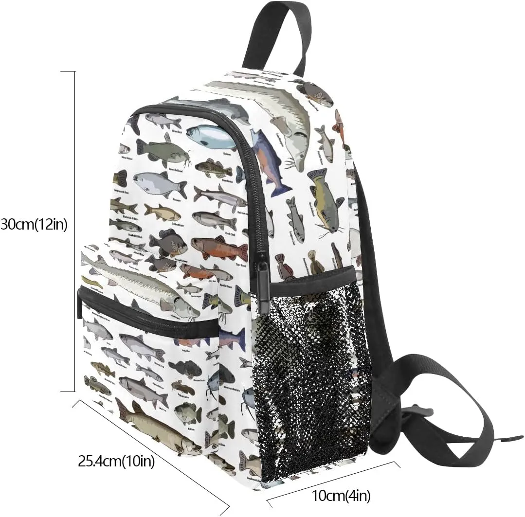 Kids School Bag Girls Boys Preschool Toddler Backpack for Boy Girl Lightweight Shoulder Book Bag for Kids Perfect Back Pack for Toddler to Kindergarten Sea Fish Pattern