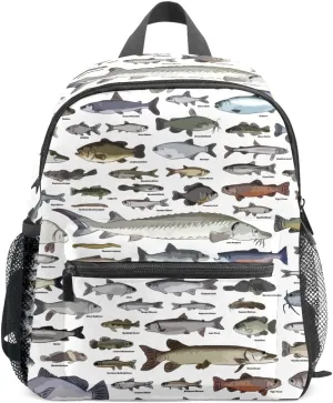 Kids School Bag Girls Boys Preschool Toddler Backpack for Boy Girl Lightweight Shoulder Book Bag for Kids Perfect Back Pack for Toddler to Kindergarten Sea Fish Pattern