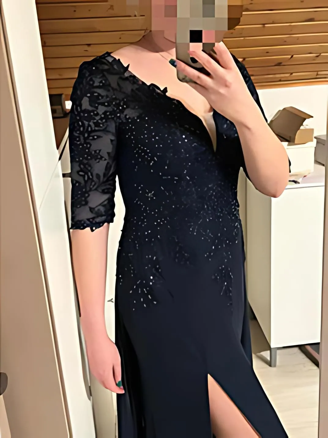 Lace Applique Mother of The Bride Dresses for Wedding 2025 V Neck Mother of Groom Formal Evening Gowns with Slit