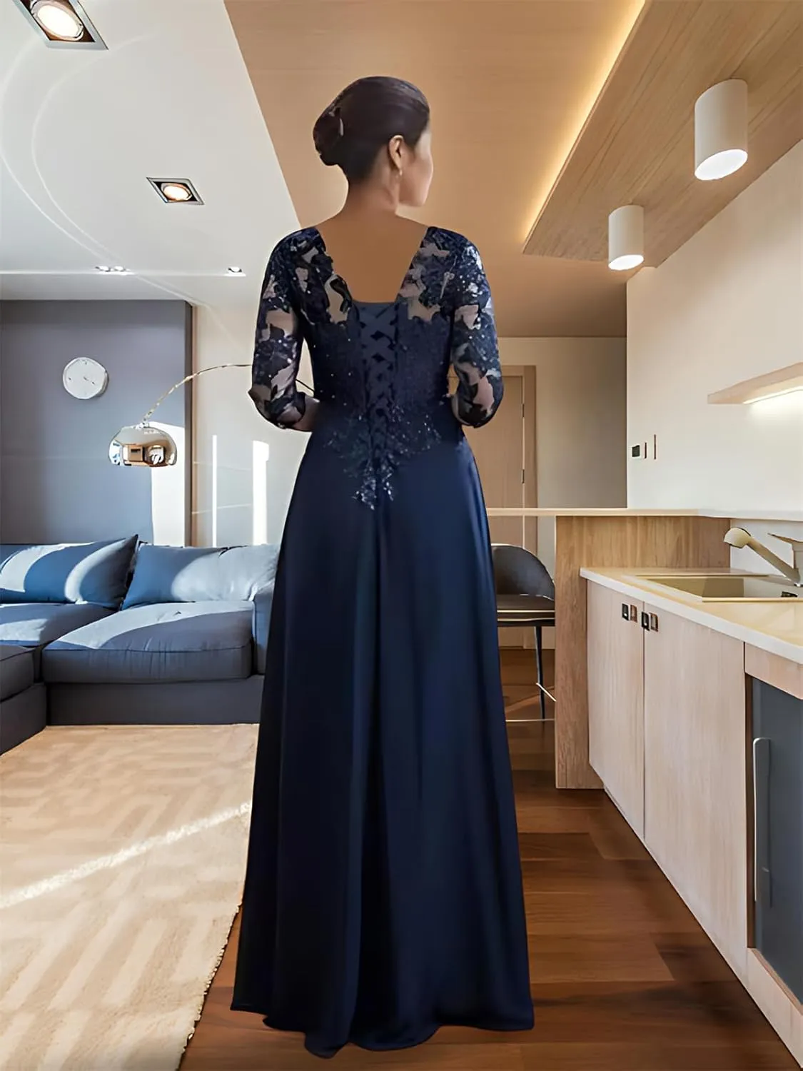 Lace Applique Mother of The Bride Dresses for Wedding 2025 V Neck Mother of Groom Formal Evening Gowns with Slit