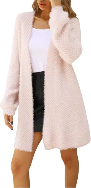 Ladies Multicolor Knitted Sweater Stitching Striped Cardigan Long-Sleeved Sweater Coat Womens Cardigans 2X