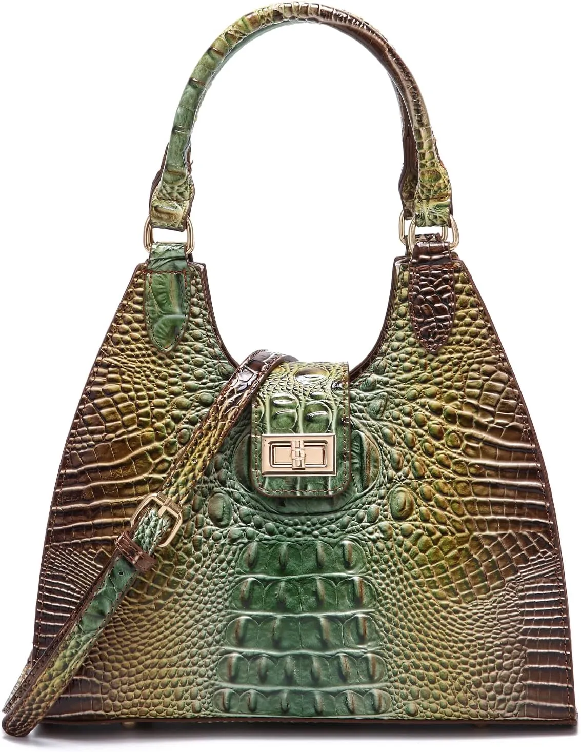 Ladies Tote Leather Bags for Women Crocodile Embossed Zipper Satchel Purse Classy Compartments Crossbody bag