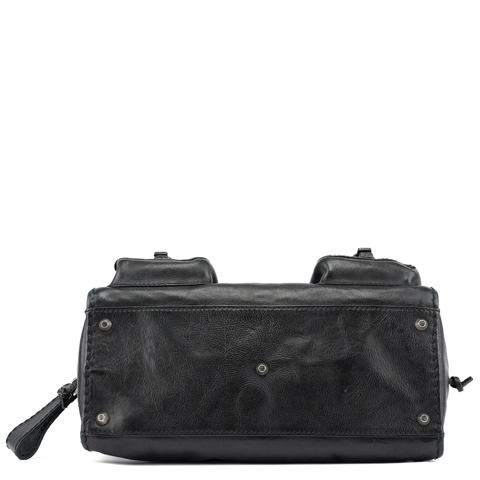 Large Black Leather Edith Tote Bag