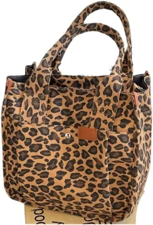 Large Leopard Print Bag Leopard Print Tote Bags For Women Large-capacity Bag Single-shoulder Sag For Women