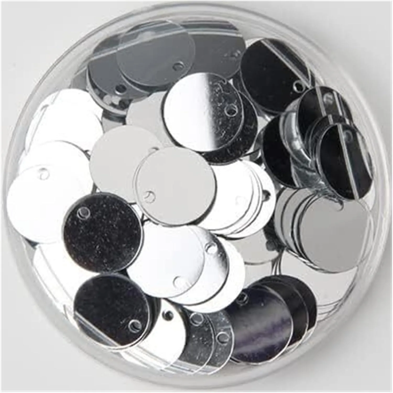 Large Sequins,Loose Sequins,Sequins for Crafts, Bulk Loose Sequins Iridescent Sequins Flat Large Round PVC Loose Sequins Women Garment Sewing Dance Acce(Silver)