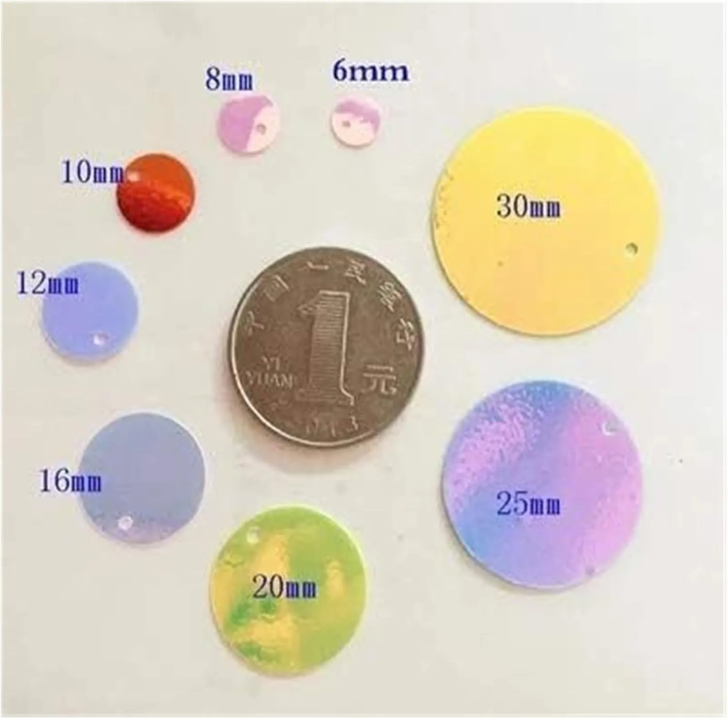 Large Sequins,Loose Sequins,Sequins for Crafts, Bulk Loose Sequins Iridescent Sequins Flat Large Round PVC Loose Sequins Women Garment Sewing Dance Acce(Silver)