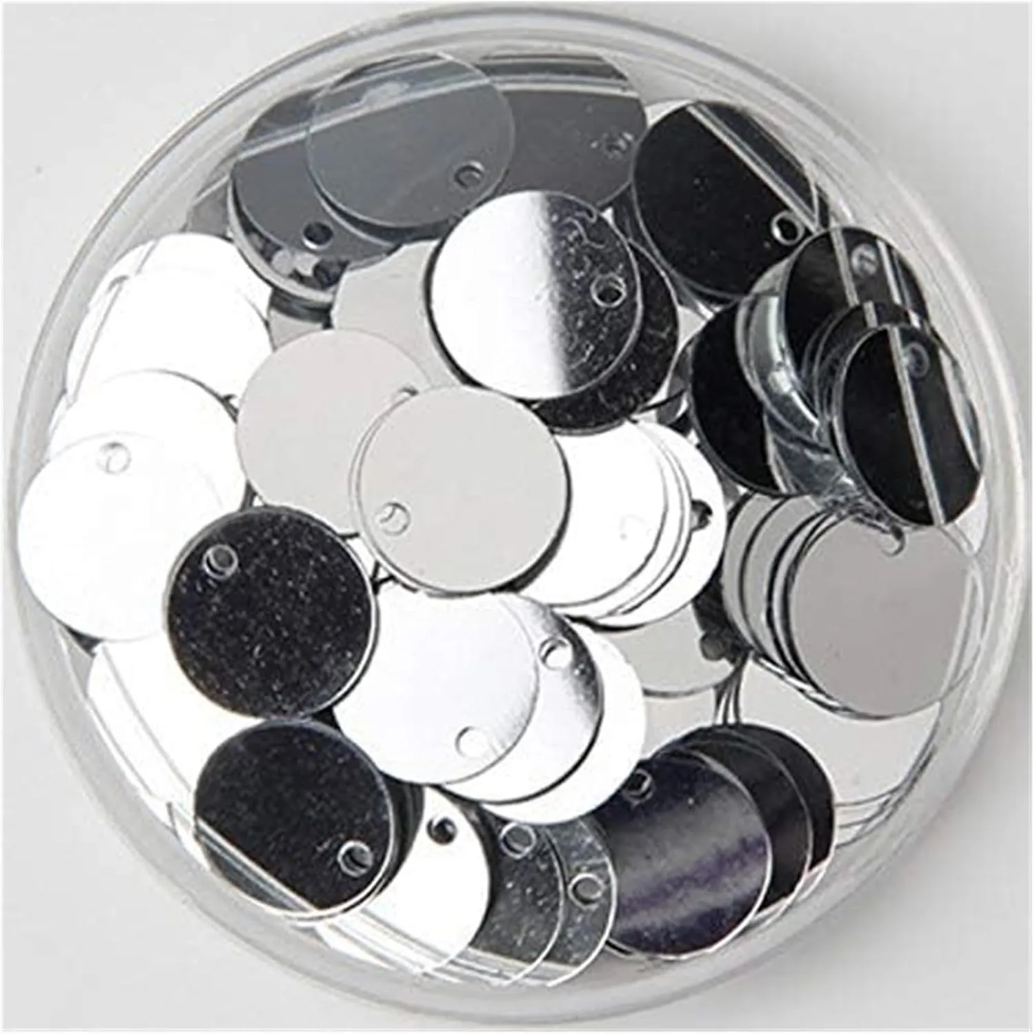 Large Sequins,Loose Sequins,Sequins for Crafts, Bulk Loose Sequins Iridescent Sequins Flat Large Round PVC Loose Sequins Women Garment Sewing Dance Acce(Silver)