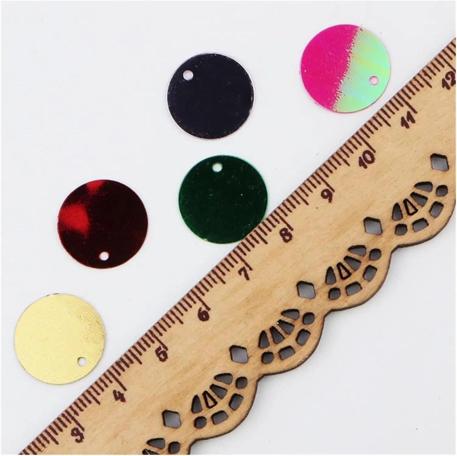 Large Sequins,Loose Sequins,Sequins for Crafts, Bulk Loose Sequins Iridescent Sequins Pailettes Sequin Flat Large Round PVC Loose Sequins(Ab Transparent)