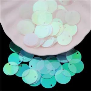 Large Sequins,Loose Sequins,Sequins for Crafts, Bulk Loose Sequins Iridescent Sequins Pailettes Sequin Flat Large Round PVC Loose Sequins(Ab Transparent)
