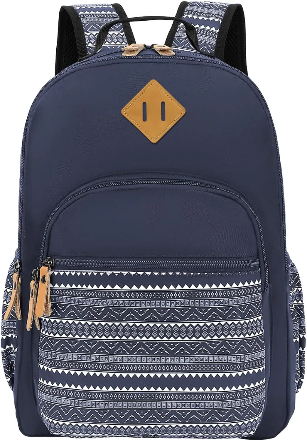 Leaper Geometric Backpack for School Laptop Backpack for Men Women Water-resistant Bookbags Travel Backpack Girls Dark Blue