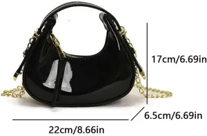 Leather Clutch Purse, Metallic PU Crossbody Bag Y2k Purse Evening Handbags for Women Prom Wedding Party