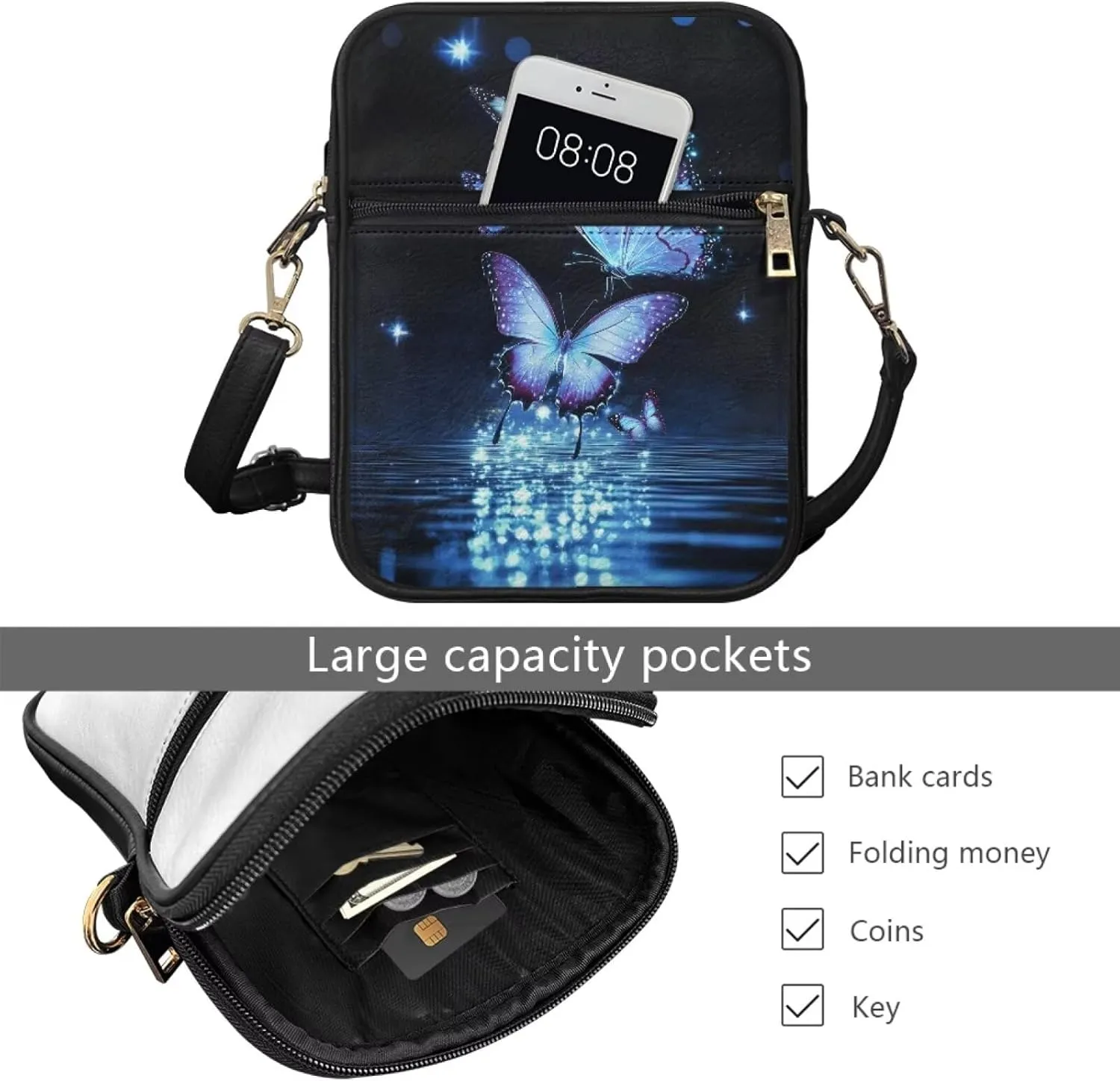 Leather Small Crossbody Bags for Women Cross Body Shoulder Purse Trendy Crossbody Phone Purses Handbags