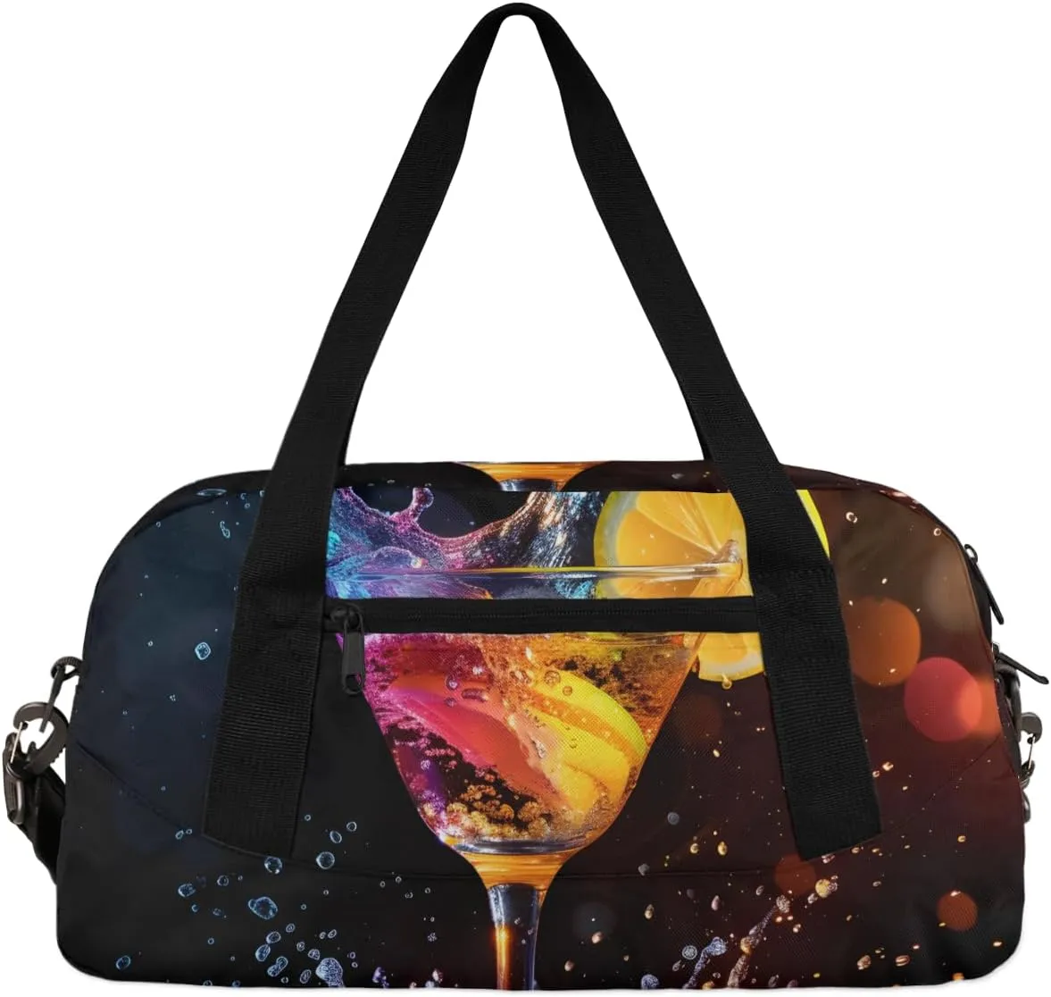 Lemon Champagne Drink Kids Duffle Bag Boys Girls Small Sport Dance Gym Bag for Overnight Travel Weekender Carry On