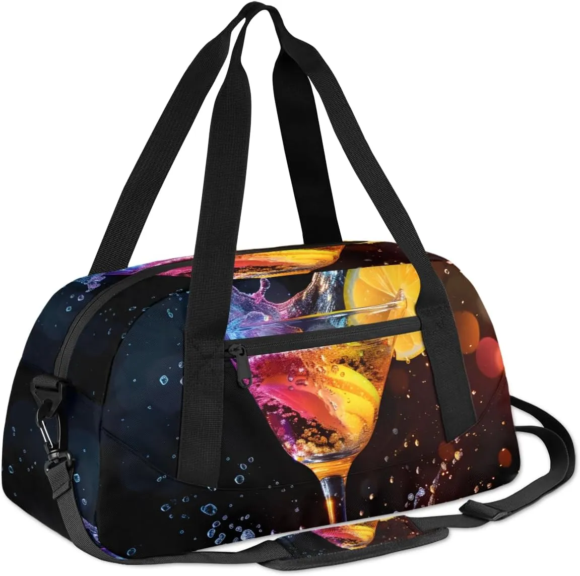 Lemon Champagne Drink Kids Duffle Bag Boys Girls Small Sport Dance Gym Bag for Overnight Travel Weekender Carry On