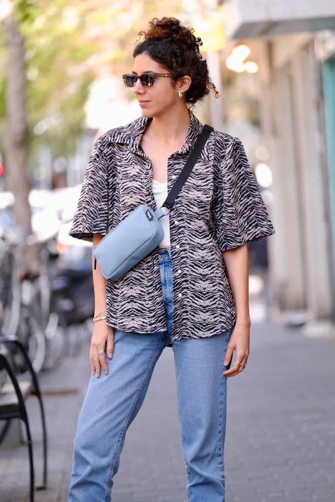 Light Blue Nubuck-like Lawrence Fanny Pack