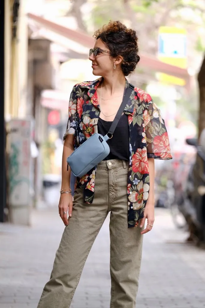 Light Blue Nubuck-like Lawrence Fanny Pack