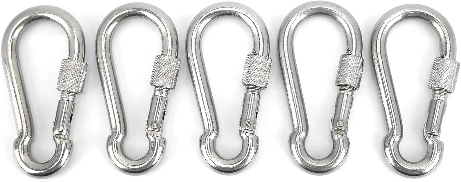 Locking Carabiner Clip Heavy Duty Spring Snap Hook for Camping Hiking Fishing Traveling