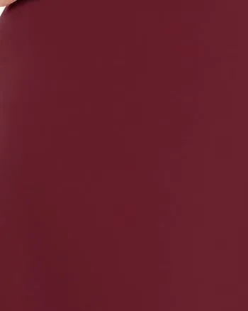 Long Chiffon Empire Waist Bridesmaid Dress with Short Flutter Sleeves | Burgundy