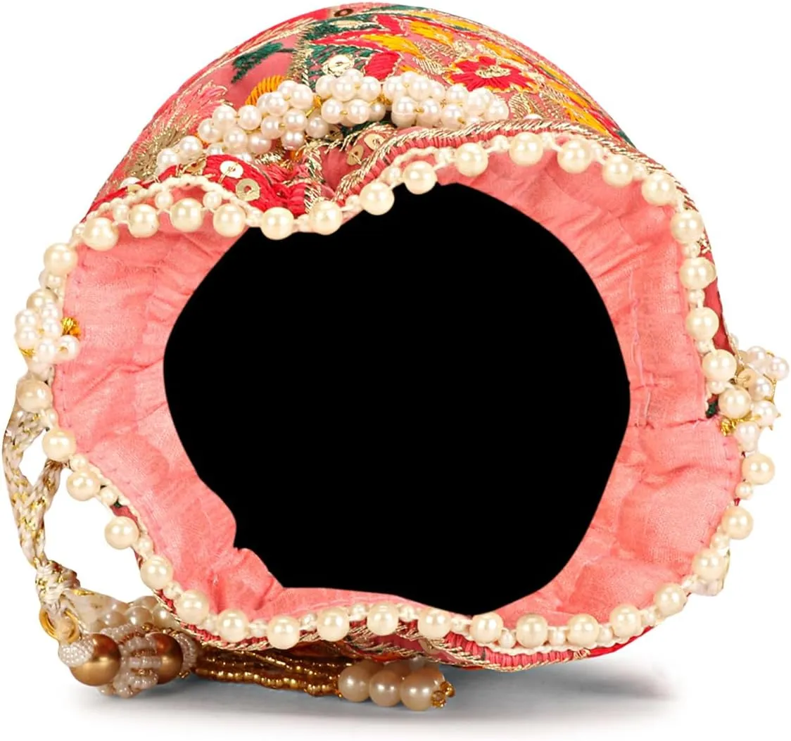 LONGING TO BUY Indian Sequence Potli Bag For Women, Wedding Potli Bags For Women, Ethnic Potli Bags For Enagement Party