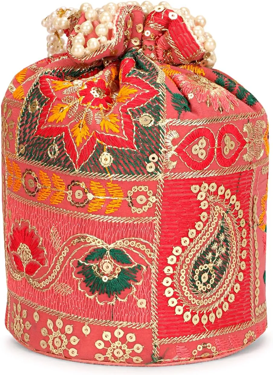 LONGING TO BUY Indian Sequence Potli Bag For Women, Wedding Potli Bags For Women, Ethnic Potli Bags For Enagement Party