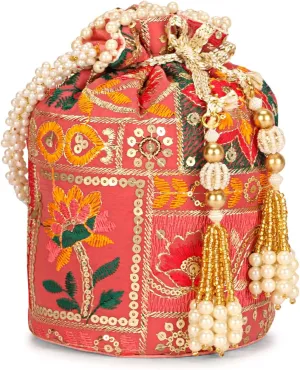 LONGING TO BUY Indian Sequence Potli Bag For Women, Wedding Potli Bags For Women, Ethnic Potli Bags For Enagement Party
