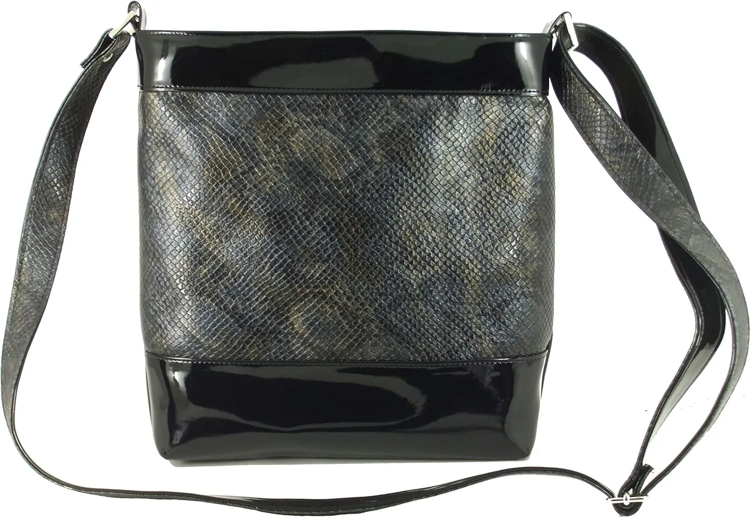 LONI Womens Cross-body Shoulder Bag Faux Snakeskin
