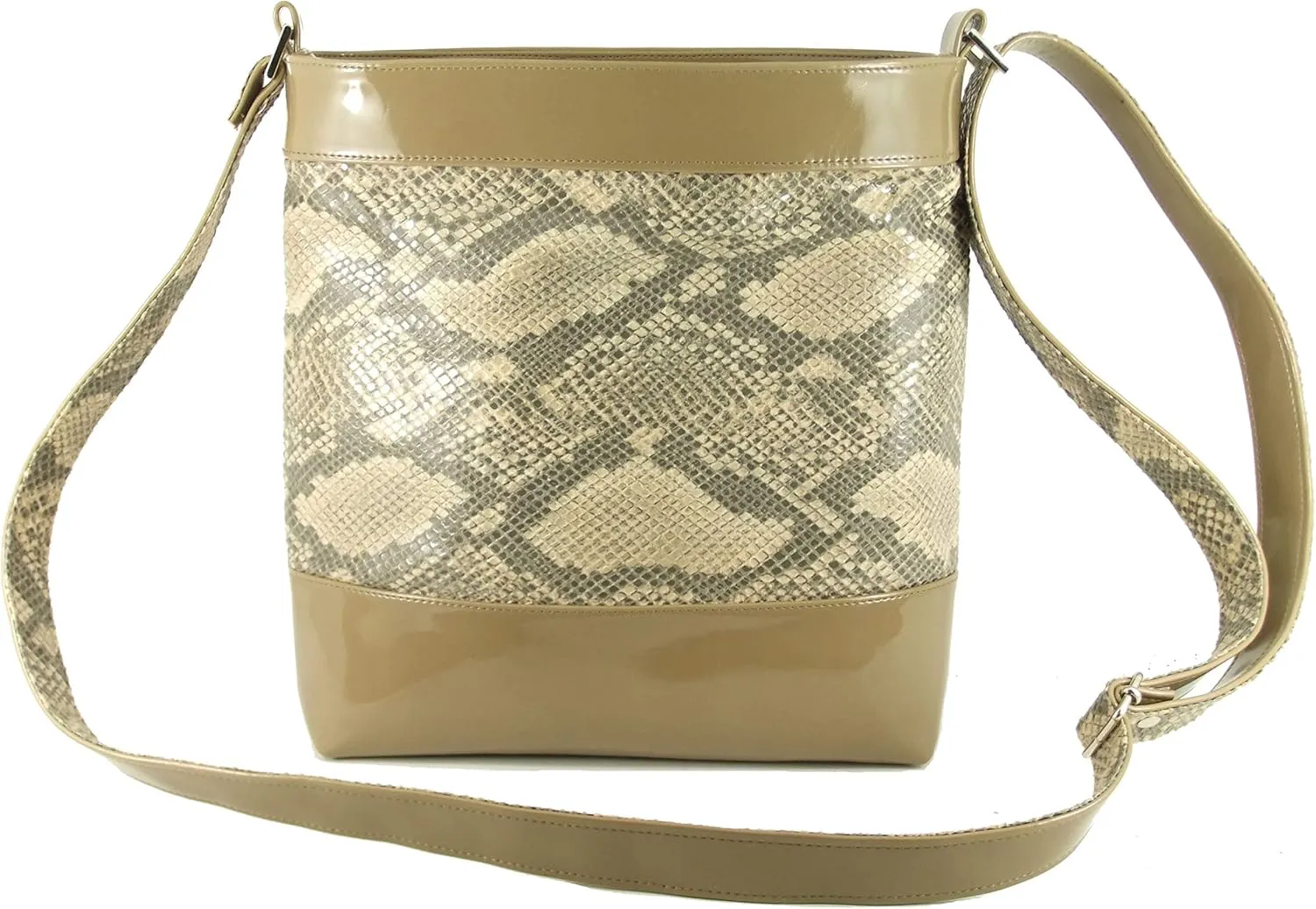 LONI Womens Cross-body Shoulder Bag Faux Snakeskin